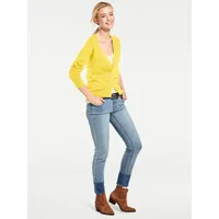 Heine Strickjacke HEINE, Damen, Gr. 38, gelb, 100% Baumwolle,