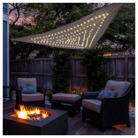 ETC Shop Sonnensegel mit LED Beleuchtung Garten Balkon LED
