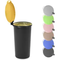 KUEFA VL 60l Müllsackständer, Mülleimer, Sammelbehälter mit Scharnierdeckel für den Gelben Sack, Pfandflaschen, Leergut (1, Gelb)