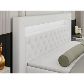 MKS Meble Boxspringbett 200 x 200 cm H4 Weiß