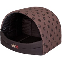 Doggy Hobbydog R3 Busjbl6 Hundehütte Souffleur Hobbydog, Größe 3, 55x43cm Hellbraun Mit Pfötchen, L, Hellbraun Mit Pfötchen