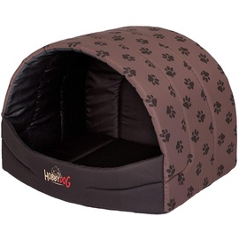 Doggy Hobbydog R3 Busjbl6 Hundehütte Souffleur Hobbydog, Größe 3, 55x43cm Hellbraun Mit Pfötchen, L, Hellbraun Mit Pfötchen