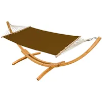 Amanka XXL Hängematte mit Gestell bis 200 kg 325 x 120 x 118 cm Braun