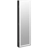 vidaXL Spiegel-Schmuckschrank mit LED-Beleuchtung Wandmontage Schwarz