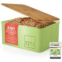 Lumaland Cuisine Brotkasten | Brotdose aus Metall mit Bambus