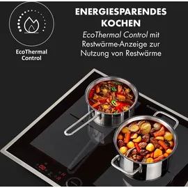 Klarstein Induktionskochfeld, Glaskeramik Kochfeld, Induktionskochfeld mit 4 Platten, Einbau-Induktionskochfeld mit Touch-Display, Digitalanzeige und Timer-Funktion, Schnelles Aufheizen, 7000 Watt