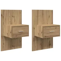 VidaXL Bettschrank 2 pcs Eiche handwerklich 48,5 x 32,5