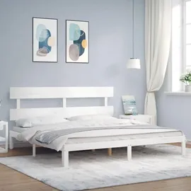 vidaXL Massivholzbett 180 x 200 cm Weiß