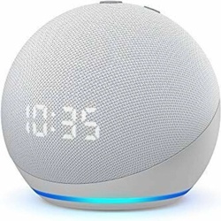 Amazon Echo Dot (4. Gen.) mit Uhr (Amazon Alexa), Smart Speaker, Weiss