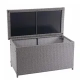 Poly-rattan Kissenbox Hhg 570, Gartentruhe Auflagenbox Truhe Basic Grau, 51x115x59cm 250l