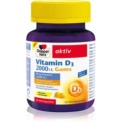 Doppelherz Vitamin D 2000 I.E. Lutschtabletten für die normale Funktion des Immunsystems, gesunde Knochen und Muskelaktivität 40 TABL