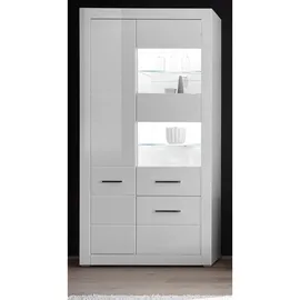 furn.design Vitrine 100 x 198 x 35 cm Weiß
