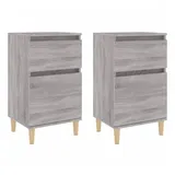 vidaXL Nachtschrank 2 Stk. 40 x 35 x 70 cm Grau