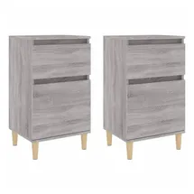 vidaXL Nachtschrank 2 Stk. 40 x 35 x 70 cm Grau