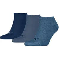 Puma Unisex Plain Sneaker Sock, Denim Blue-New, 39/42