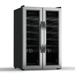 Klarstein Vinamour Weinkühlschrank | 2 Kühlzonen | 7 Regale | Touch-Bedienung | UV-Schutz Schwarz