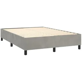 vidaXL Boxspringbettgestell, Hellgrau 140x200 cm Samt