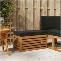 vidaXL Outdoor Hocker Bank Massivholz Akazie schwarz
