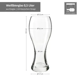 Mambocat Weizenbierglas Bierglas 0,5 l 6-tlg.