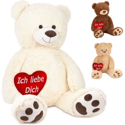 BRUBAKER Kuscheltier »XXL Teddybär 100 cm groß mit Herz Ich liebe dich« (1-St), großer Teddy Bär, Stofftier Plüschtier weiß