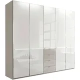 Novel Drehtürenschrank 250 x 216 x 58 cm Grau/Weiß