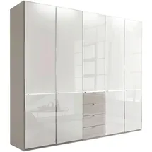 Novel Drehtürenschrank 250 x 216 x 58 cm Grau/Weiß