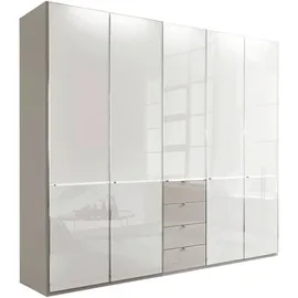 Novel Drehtürenschrank 250 x 216 x 58 cm Grau/Weiß