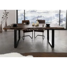 MASSIVMOEBEL24.DE Baumtisch 220 x 77 x 100 cm grau