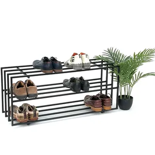 DanDiBo Ambiente Schuhregal 93 x 43 x 31 cm schwarz / schwarz