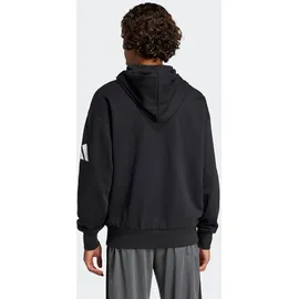 adidas Essentials Loose-Fit 3-Streifen Logo French Terry Hoodie Black / White L
