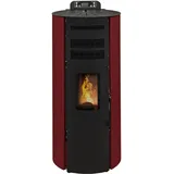 STUFE A PELLET ITALIA Boston 14 KW | Pelletöfen Effizienz 89% Heizt 130m2 Autonomie 15 Std. Programmierbar 5 Geschwindigkeiten und Leistungsstufen 24 M Garantie Rot