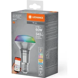 LEDVANCE 4 x Ledvance LED Smart+ R63 Reflektor 4,7W = 60W E27 matt 345lm RGBW 2700-6500K Dimmbar App Google Alexa WiFi