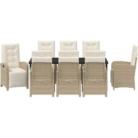 vidaXL Garten Essgruppe 9-tlg. Beige