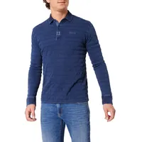 PIONEER JEANS Pioneer Authentic Jeans Langarm-Poloshirt, mit Streifenmuster, blau