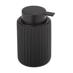 WENKO Keramik Seifenspender Belluno, mit Soft-Touch Oberfläche 24804100 , 1 Stück, Farbe: Schwarz, Pumpkopf: Schwarz