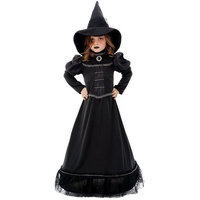 CHAKS Hexen-Kostüm Kinderkostüm 'Orelie' - Langes Kleid und Hexenhut schwarz 128