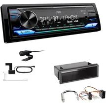 EHO JVC KD-X482DBT 1-DIN Autoradio Media Receiver Digitalradio DAB+ Bluetooth Amazon Alexa USB Einbauset passend für Volkswagen VW Golf IV 1997-2003