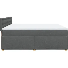 vidaXL Boxspringbett 180 x 200 cm Dunkelgrau