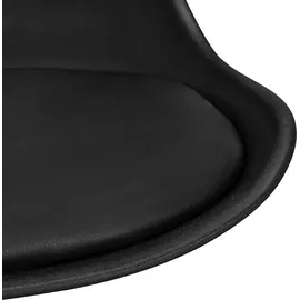 FineBuy Drehsessel Höhenverstellbar Design Drehstuhl Esszimmerstuhl Drehbar Sessel - Schwarz