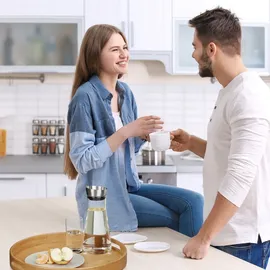 Relaxdays Tablett braun rund Ø 38,5 cm