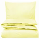 Mela Perkal Bettwäsche Set Style BHANU in soft lemon | Gr.: 155 x 220 + 80 x 80 cm