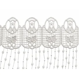 StarTex Scheibengardine Bistrogardine Macramé weiß Kleinfenster Blume HxB 58x143cm 2660 - Weiß