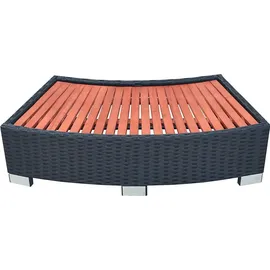 vidaXL Spa-Einstiegsstufe Poly Rattan Schwarz 92×45×25 cm