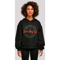 Kapuzenpullover F4NT4STIC "North Pole Weihnachten Spirits Brewing Company", Damen, Gr. S, schwarz, Obermaterial: 100% Baumwolle, casual, oversize, Langarm, Pullover, Premium Qualität, Christmas Collection