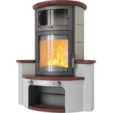 Kaminofen HARK 63 GT ECOplus 8 kW - Ofenkacheln: Stone/Jola-Braun - Korpus: titan