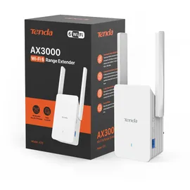 Tenda A33 WiFi 6 WLAN Verstärker Repeater – AX3000 Dualband (5 GHz 2402 Mbit/s + 2.4 GHz 574 Mbit/s), 2 x 5 dBi Antennen, Gigabit LAN, MU-MIMO, WPS, AP-Modus, LED, kompatibel mit Allen Routern