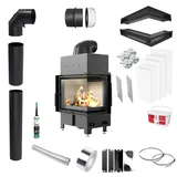 Kamineinsatz KRATKI FLOKI S Rechts 8kW KOMPLETTSET für EINBAU Ø 160