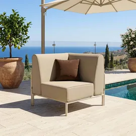 Oviala Modulares niedriges Gartenmöbel 4 Plätze Beige