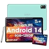 Weelikeit Android Tablet, 10 Zoll Tablet mit 1280x800 IPS HD Touchscreen, 8GB RAM+128GB ROM (bis zu 1 TB), 6000 mAh Akku, 5G WiFi 6, Bluetooth 5.0, Dual 5MP+8MP Kamera, tolles Geschenk für Ihre Kinder