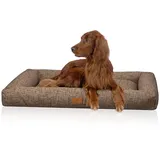 Knuffelwuff Box Hundebett Nivaro aus weichem Webstoff XXL 121 x 81cm Braun